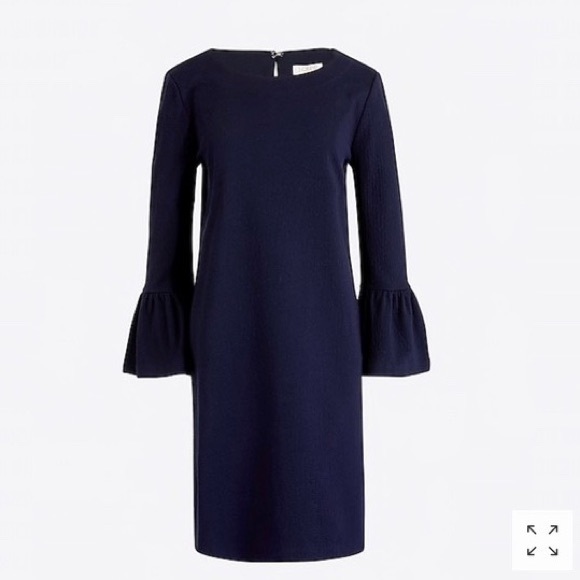 SALE New J.Crew Factory Navy Long Sleeve Dress SM - Picture 3 of 8